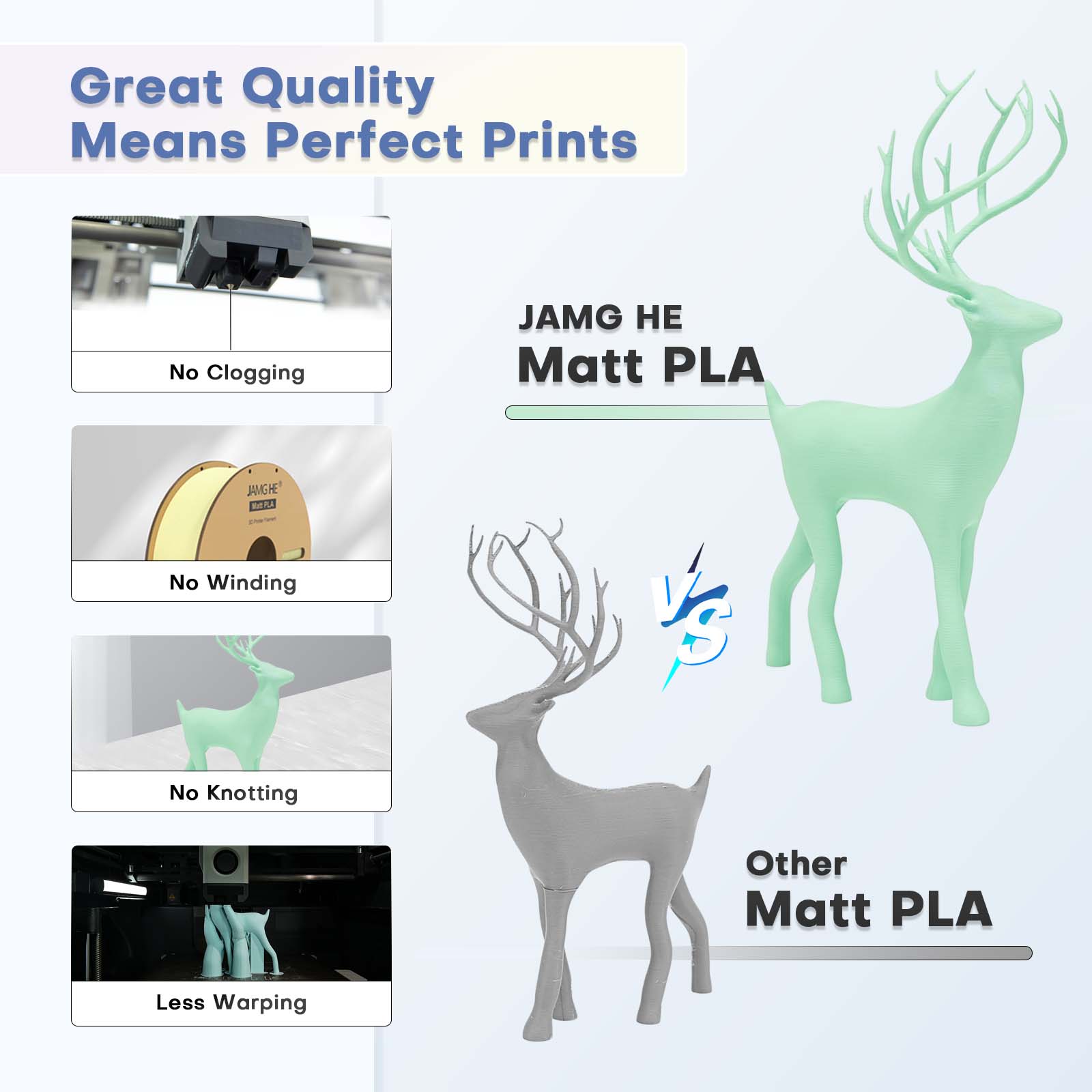 JAMG HE Matt PLA 3D Printer Filament