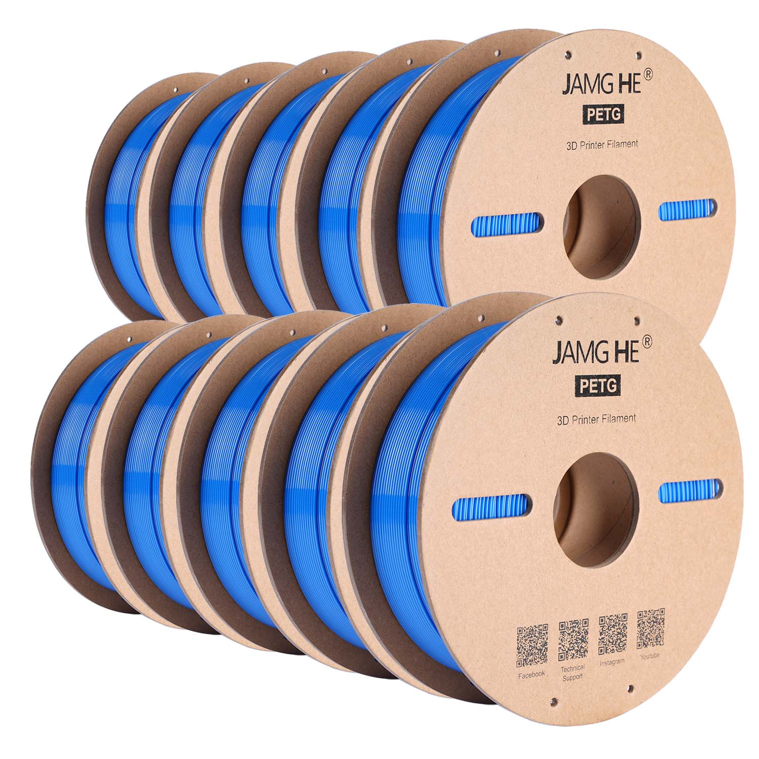 Jamg He PETG Filament 10kg pack for 3D Printer