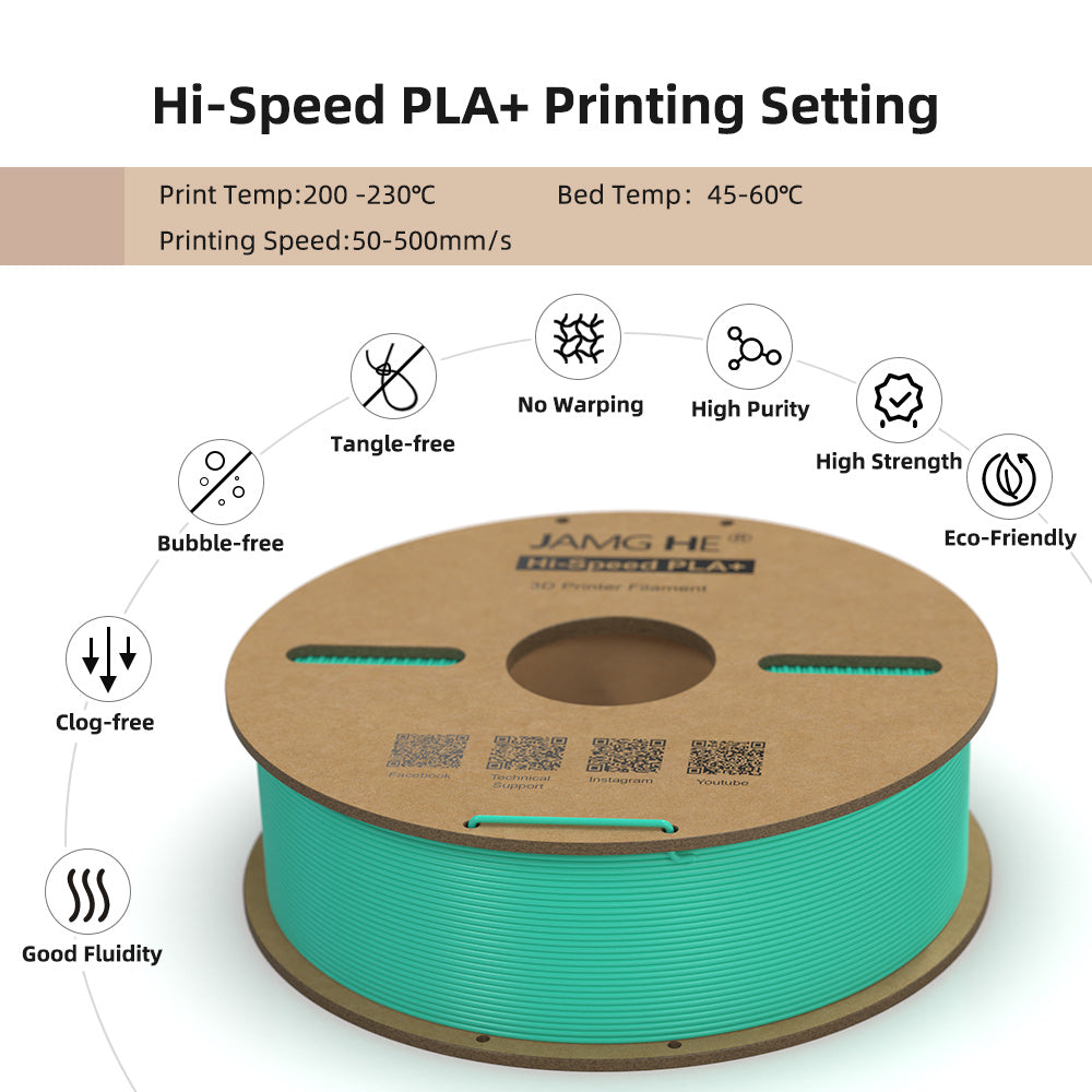 Jamg He High speed PLA+ Filament 10kg pack for 3D Printer